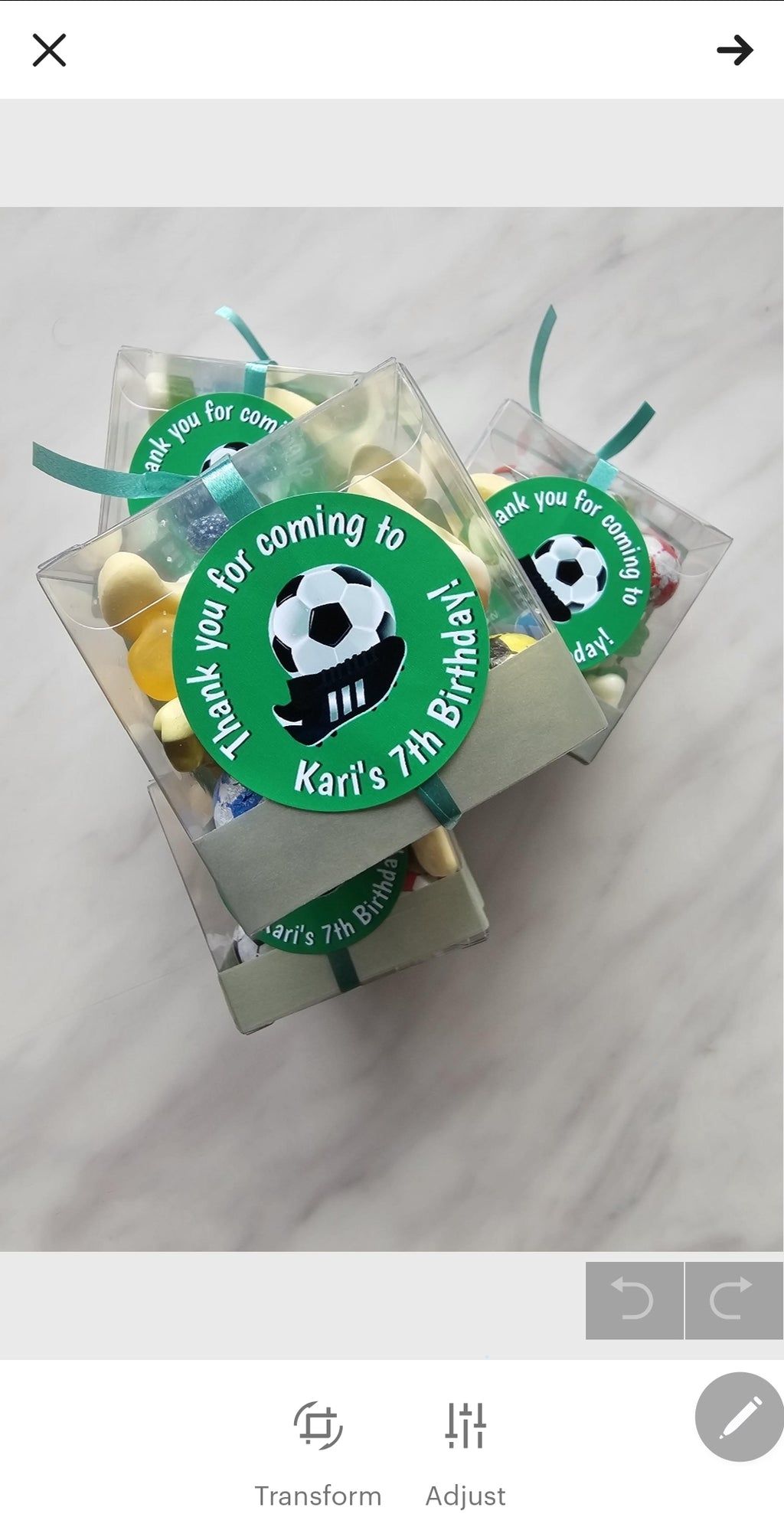 Personalised Football Sweet Box – Acrylic, 6.5 cm