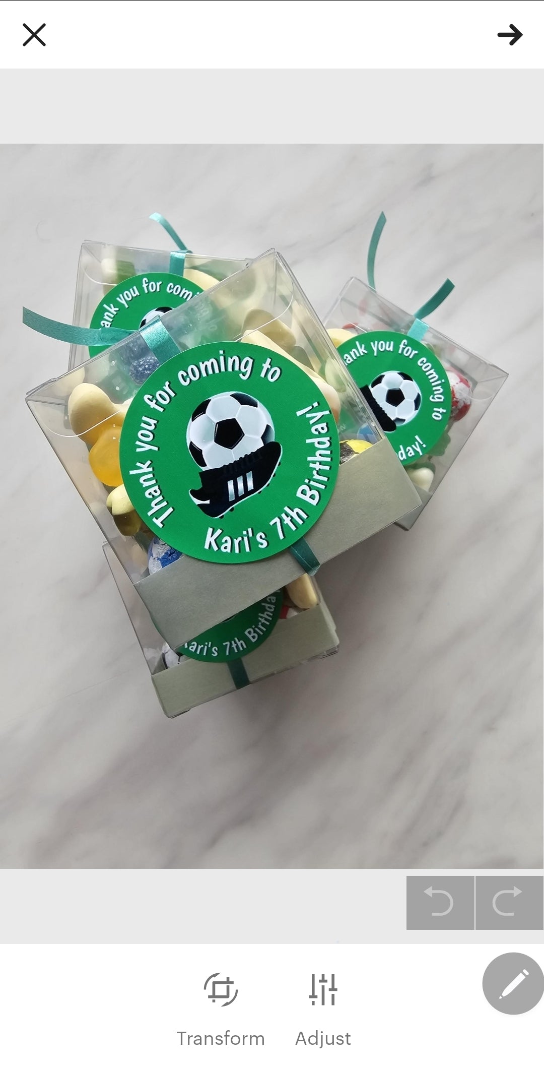 Personalised Football Sweet Box – Acrylic, 6.5 cm
