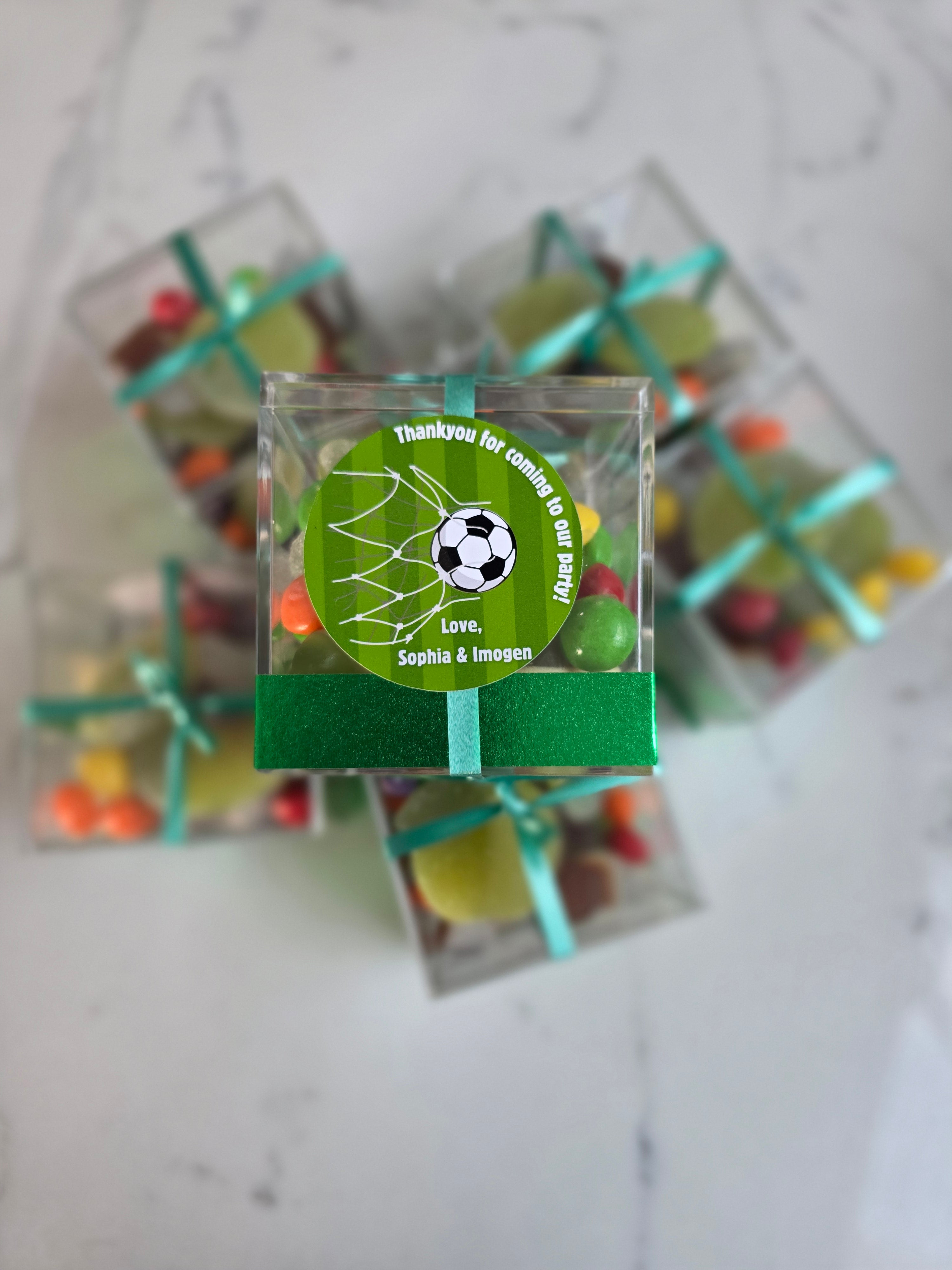 Personalised Football Sweet Box – Acrylic, 6.5 cm