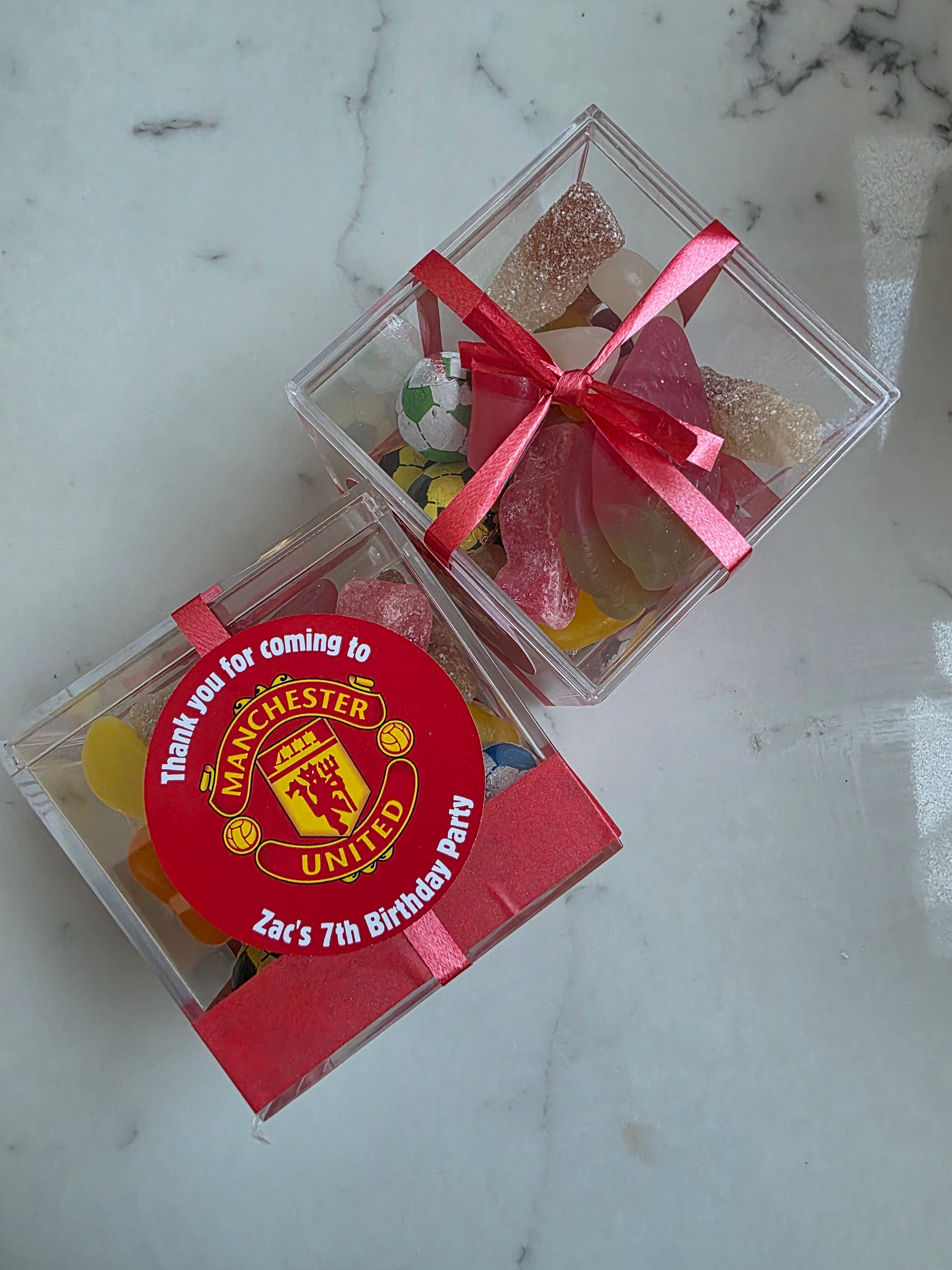 Personalised Football Sweet Box – Acrylic, 6.5 cm