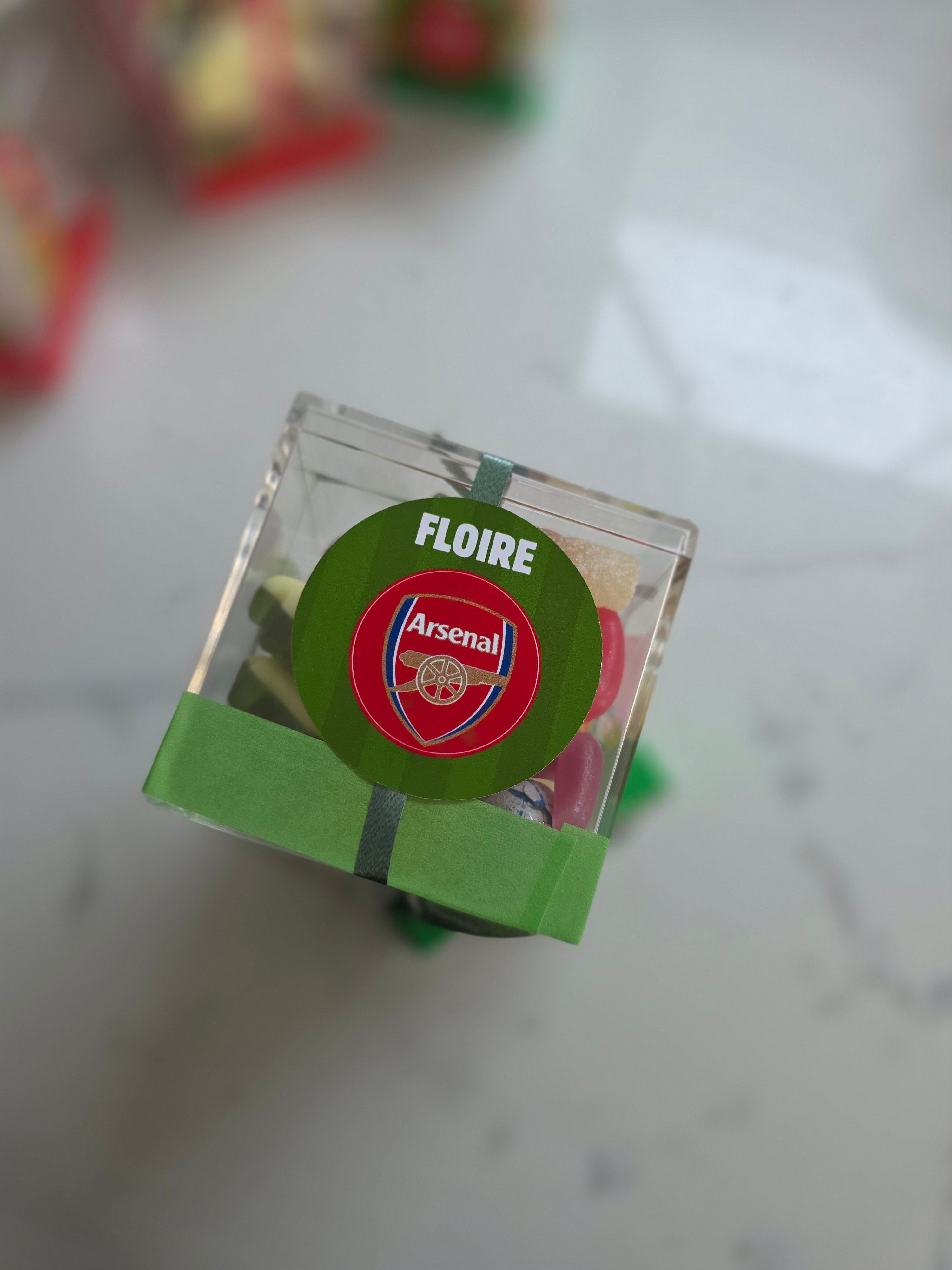 Personalised Football Sweet Box – Acrylic, 6.5 cm